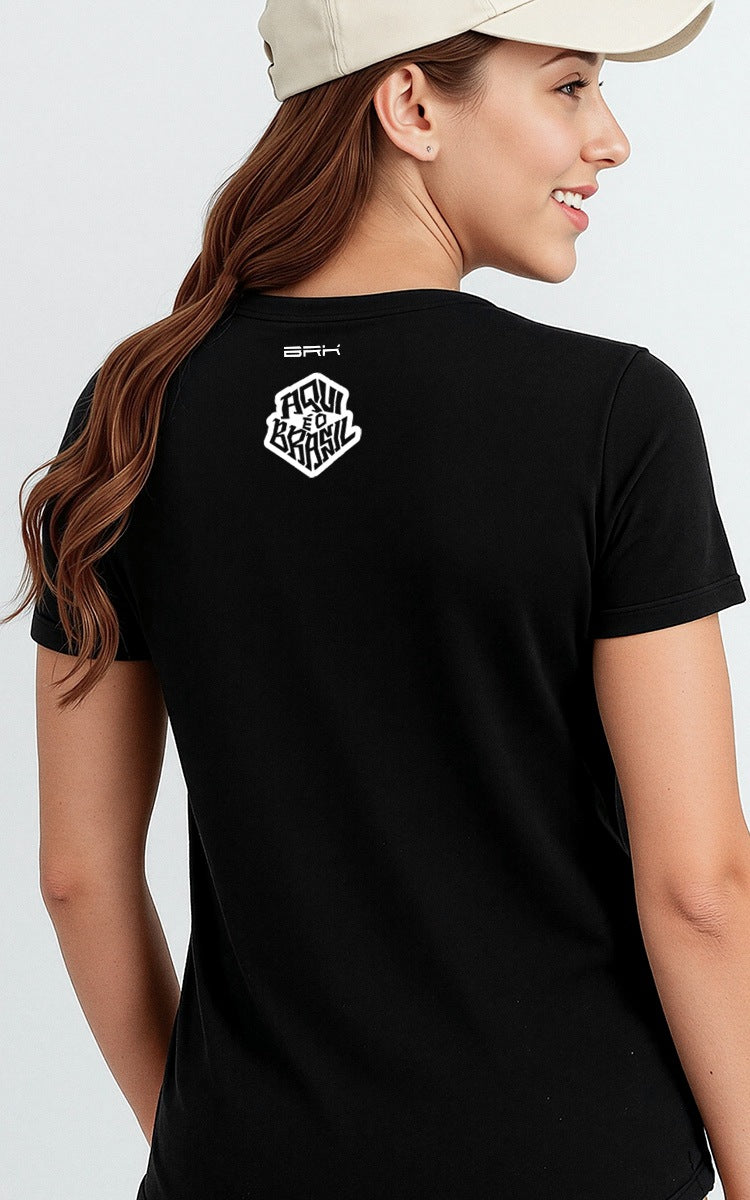 Camiseta Básica de Algodão Brk Aqui é o Brasil Ícones