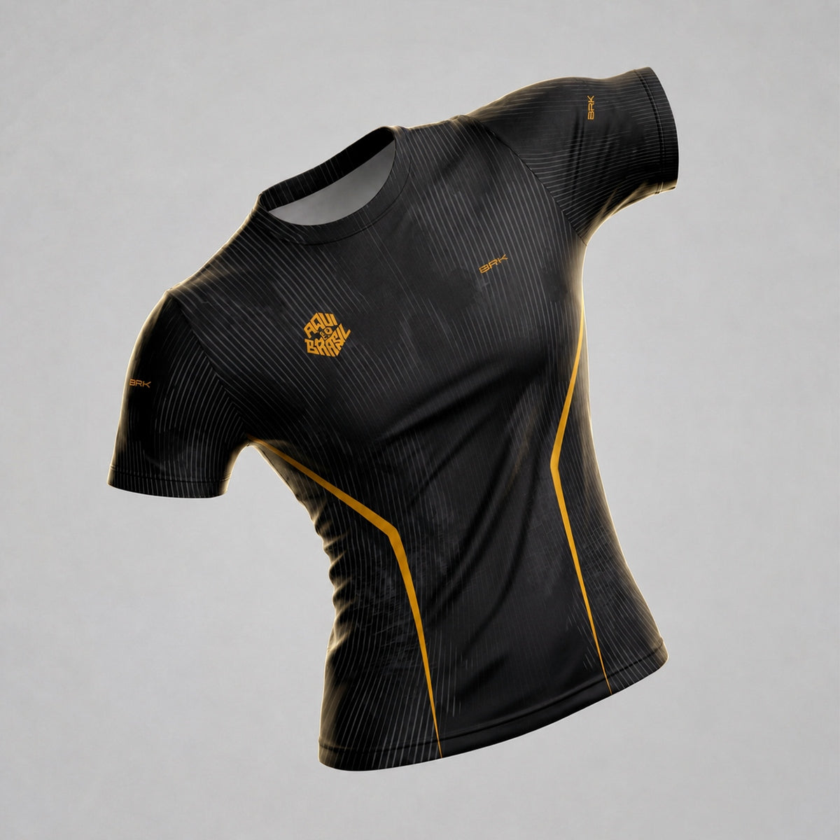 Camisa Casual Feminina Brk Aqui é o Brasil Cristo Redentor Preta com Proteção Solar UV50+
