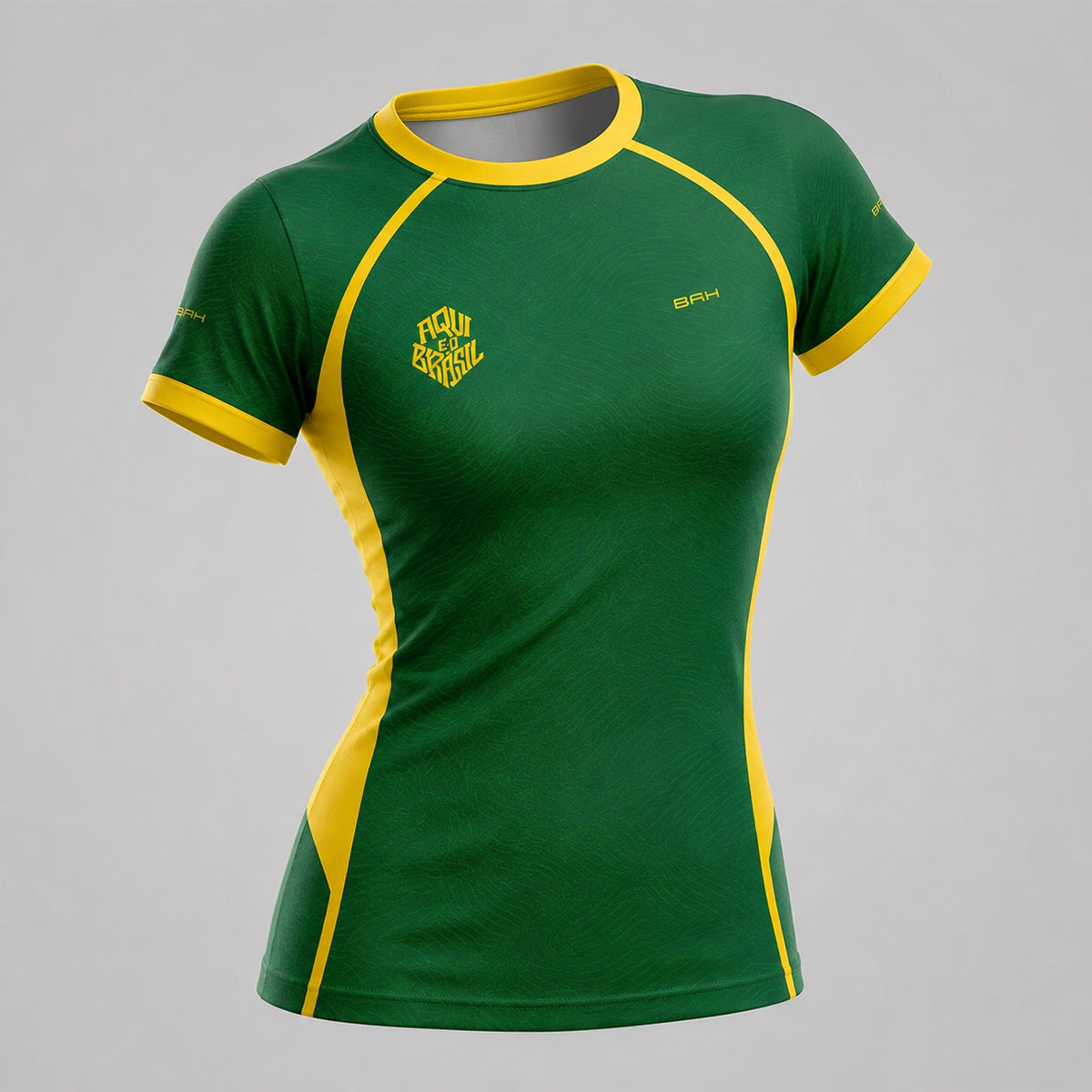 Camisa Casual Feminina Brk Aqui é o Brasil Digital Verde com Proteção Solar UV50+