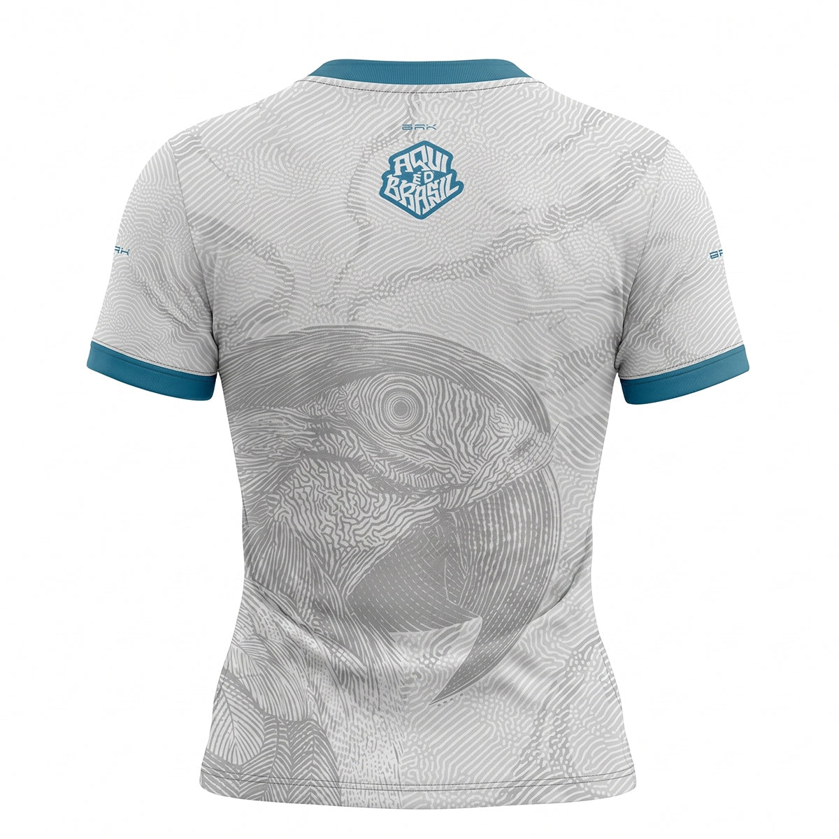 Camisa Casual Feminina Brk Aqui é o Brasil Arara Sombreada Branca com Proteção Solar UV50+