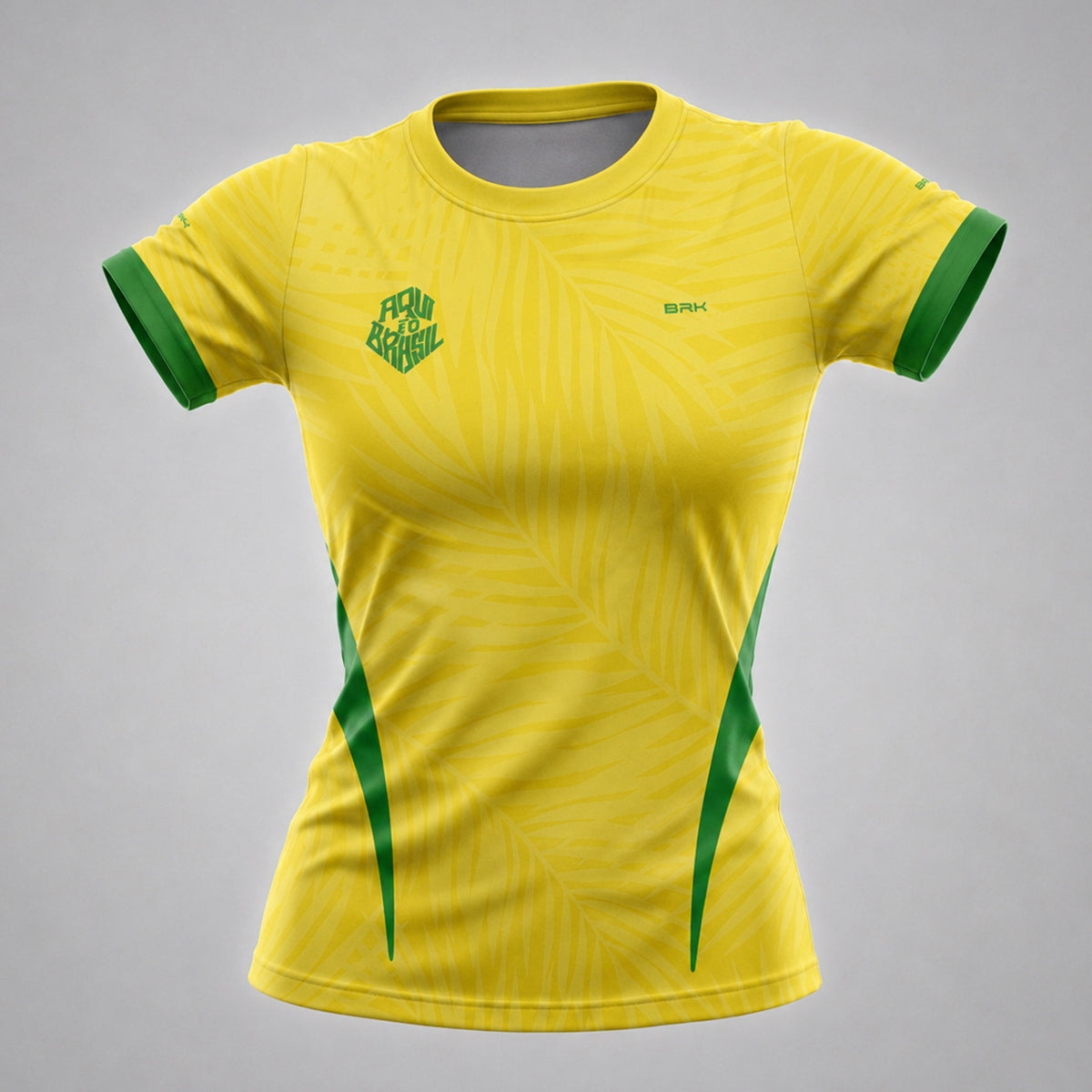 Camisa Brk Aqui é o Brasil Tropical Amarela com Proteção Solar UV50+