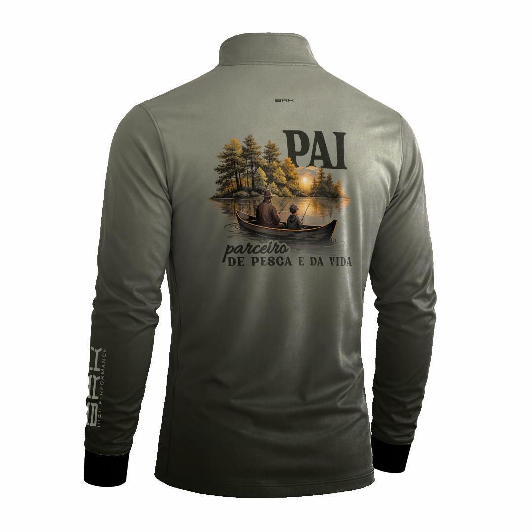 Camisa Brk Dia dos Pais Parceiro de Pesca e da Vida com Proteção Solar UV50+