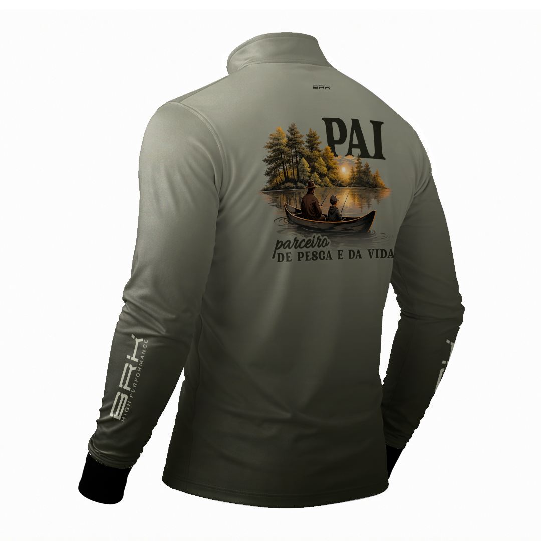 Camisa Brk Dia dos Pais Parceiro de Pesca e da Vida com Proteção Solar UV50+