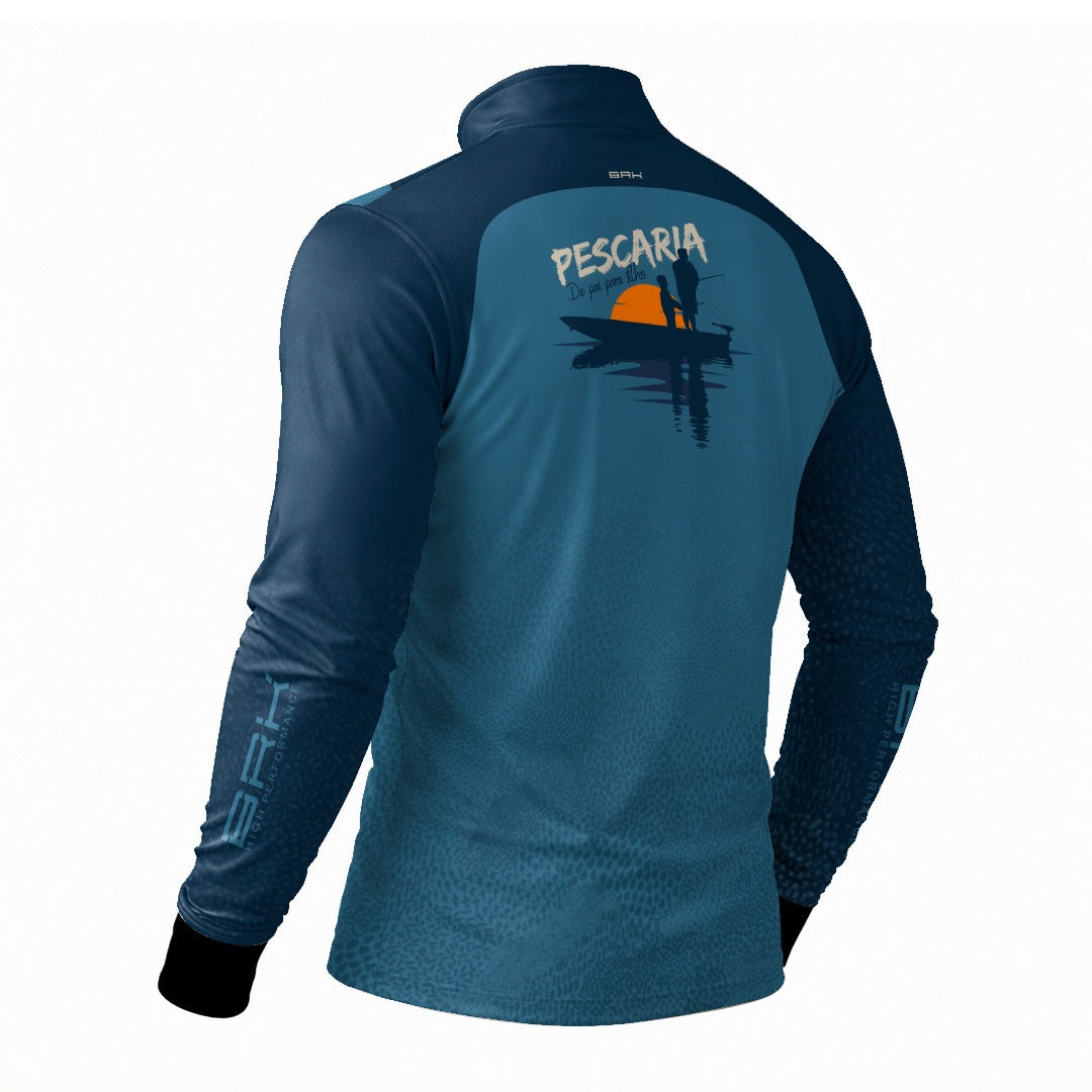 Camisa Brk Dia dos Pais Pescaria de Pai para Filho com Proteção Solar UV50+
