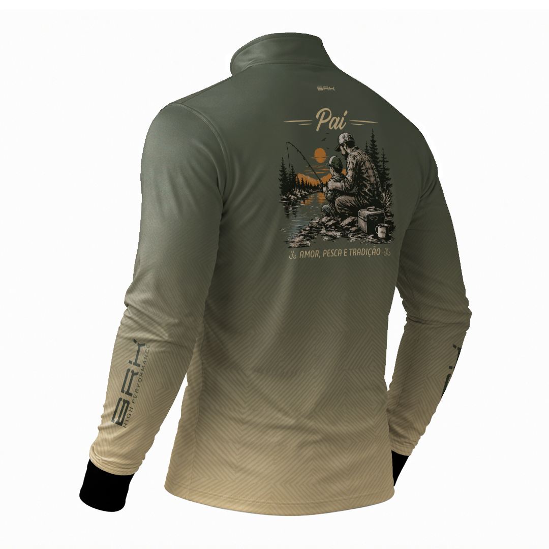 Camisa Brk Dia dos Pais Amor, Pesca e Tradição com Proteção Solar UV50+