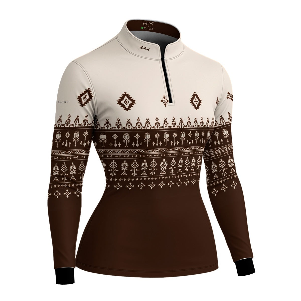 Camisa Brk Agro Feminina Apache Marrom Creme com UV50+