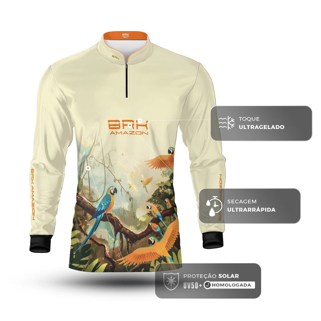 Camisa de Pesca  Brk Amazon Araras com Proteção UV50