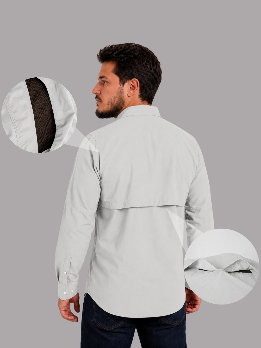 Camisa Adventure Cinza Ártico com Proteção UV50+