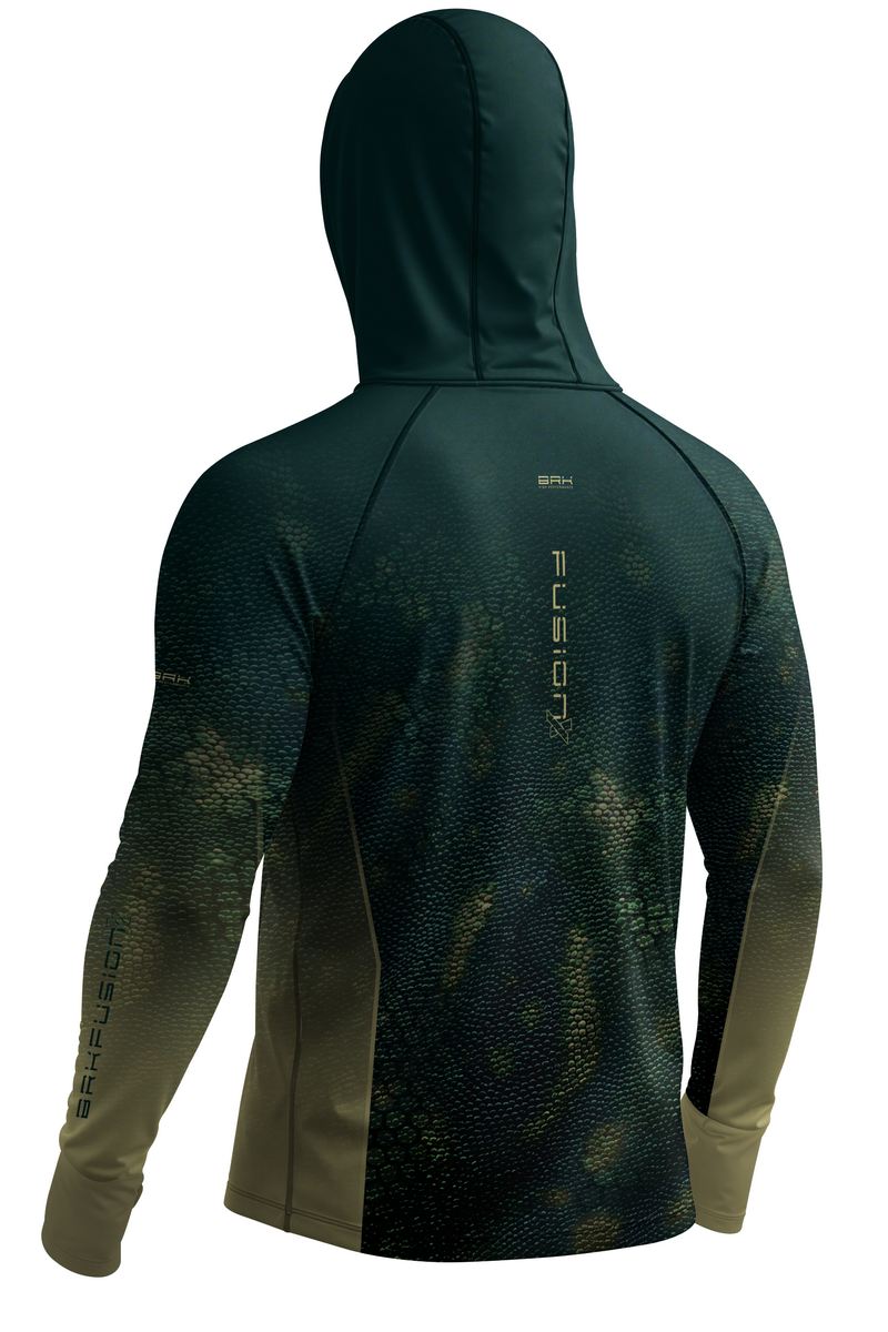 Camisa FusionX Réptil Brk Escamas Verde Musgo com Proteção UV50+
