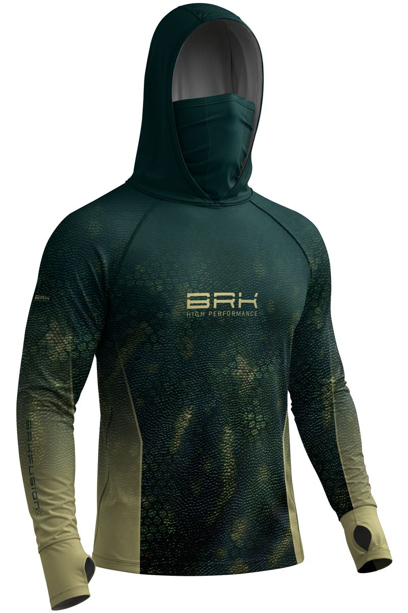 Camisa FusionX Réptil Brk Escamas Verde Musgo com Proteção UV50+