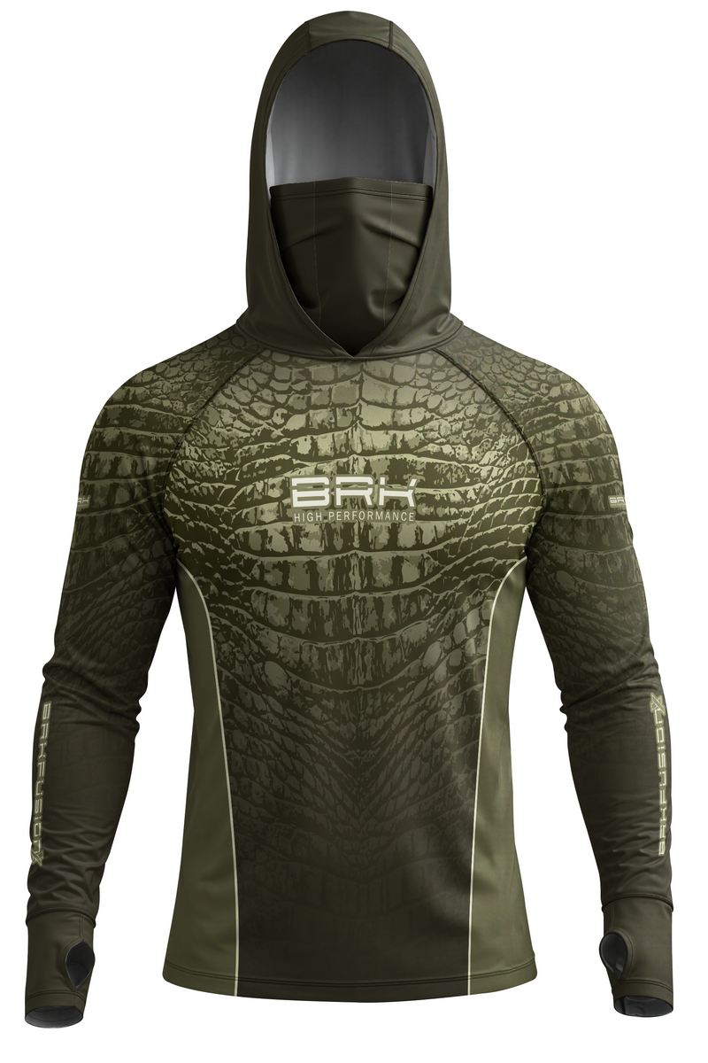 Camisa FusionX Réptil Brk Croco Verde Militar com Proteção UV50+