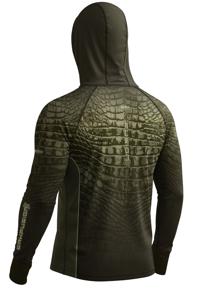 Camisa FusionX Réptil Brk Croco Verde Militar com Proteção UV50+