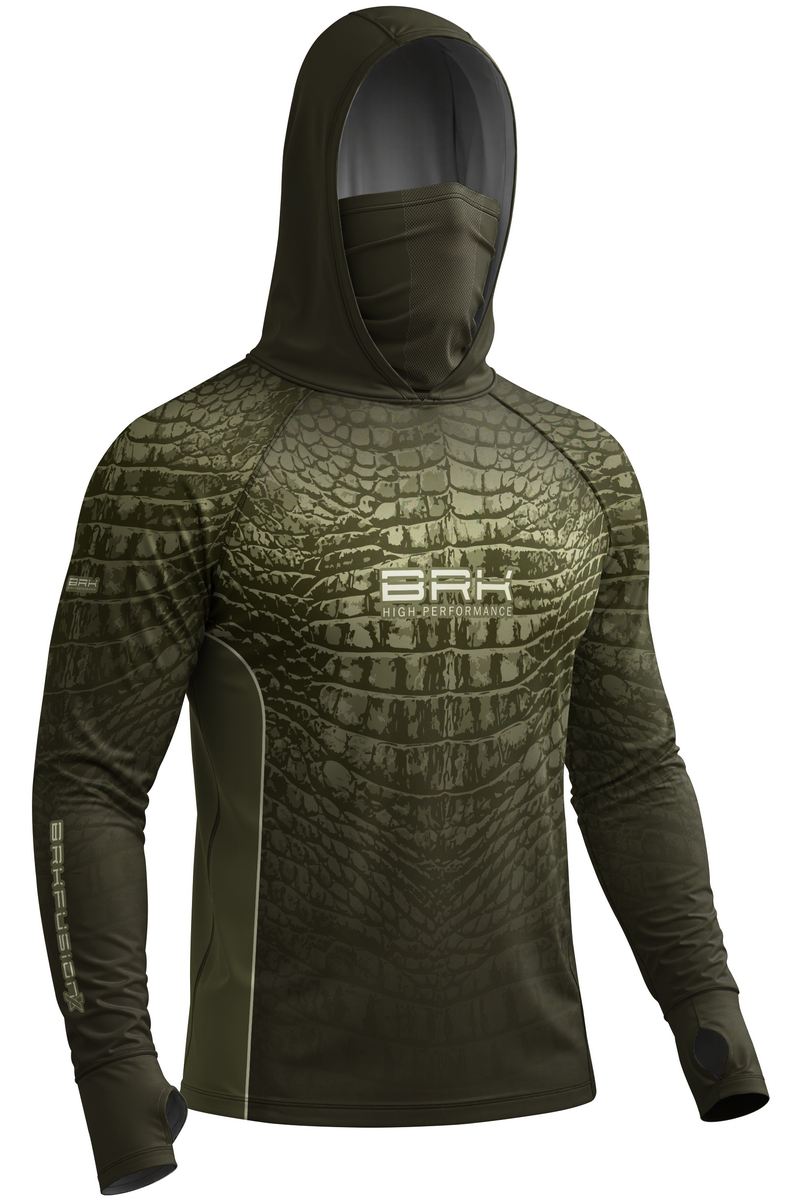 Camisa FusionX Réptil Brk Croco Verde Militar com Proteção UV50+