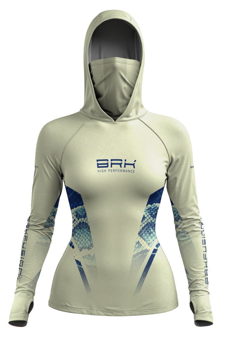 Camisa FusionX Réptil Feminina Brk Snake Strike Azul com Proteção UV50+