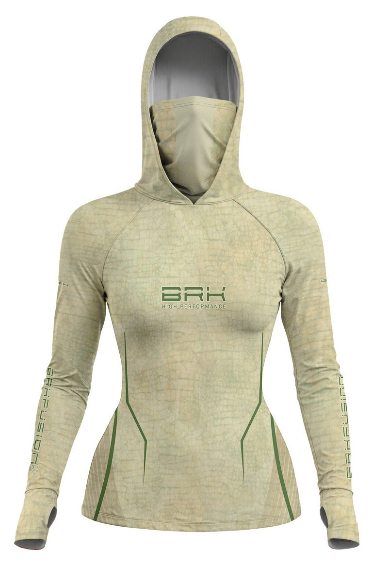 Camisa FusionX Réptil Feminina Brk Snake Desert Verde com Proteção UV50+