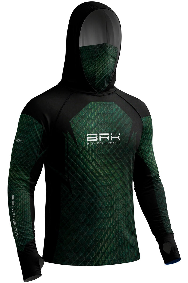 Camisa FusionX Réptil Brk Jungle Verde Escuro com Proteção UV50+