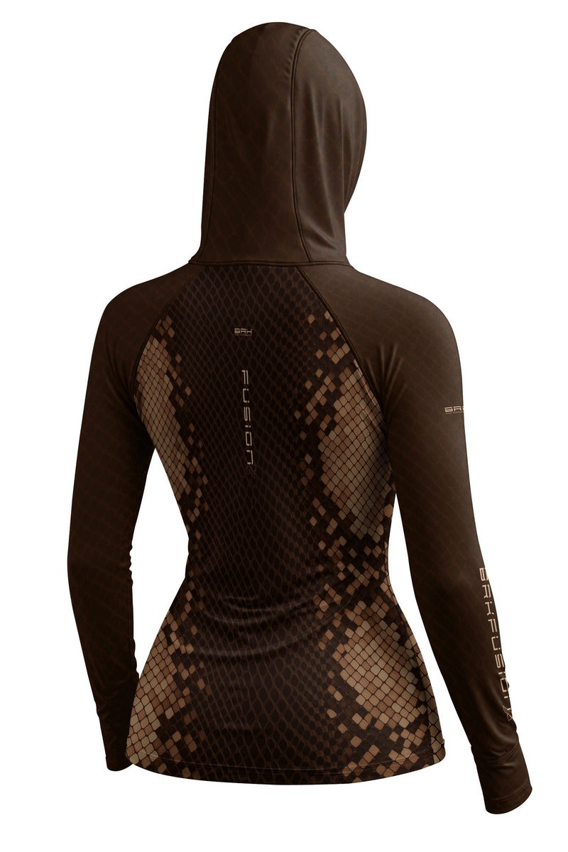 Camisa FusionX Réptil Feminina Brk Marrom Escamas com Proteção UV50+