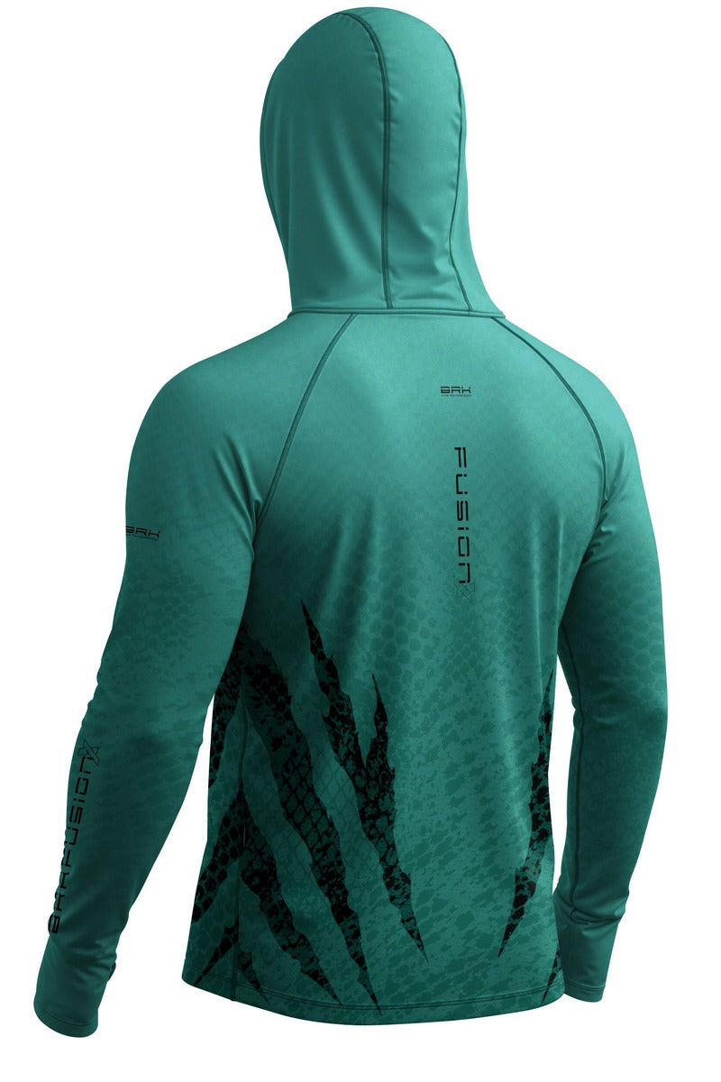 Camisa FusionX Réptil Brk Verde Turquesa Slash com Proteção UV50+