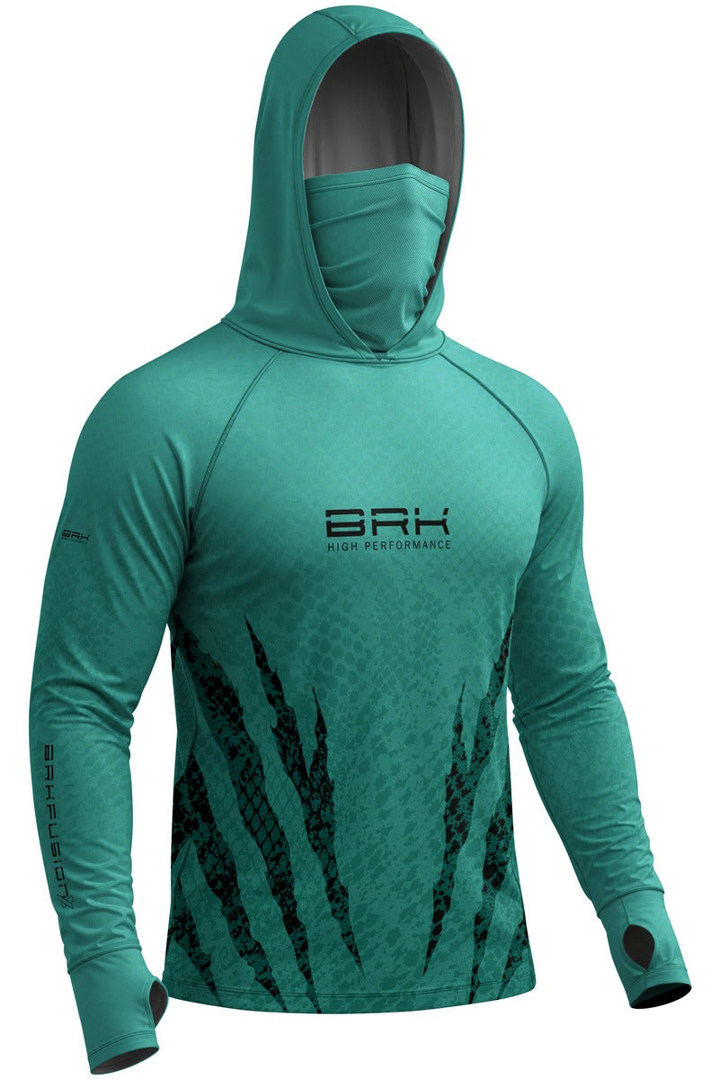 Camisa FusionX Réptil Brk Verde Turquesa Slash com Proteção UV50+