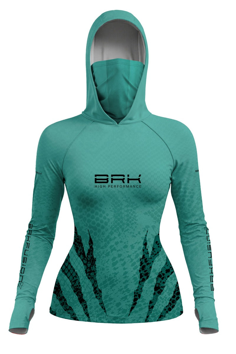 Camisa FusionX Réptil Feminina Brk Verde Turquesa Slash com Proteção UV50+