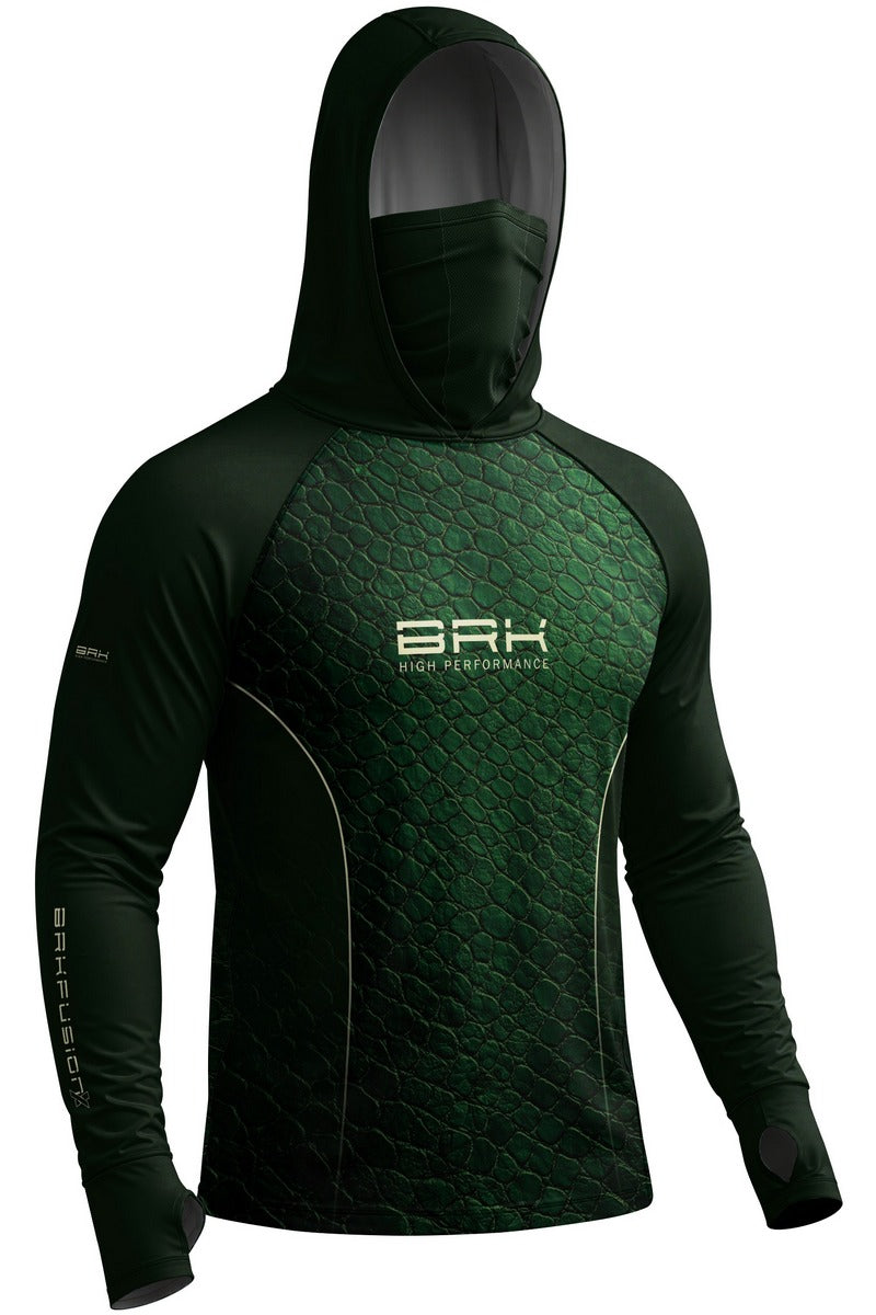 Camisa FusionX Réptil Brk Verde Escuro Prime com Proteção UV50+
