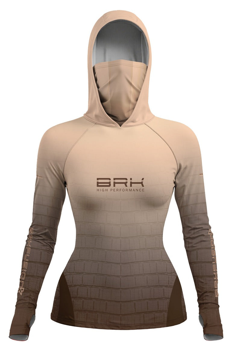 Camisa FusionX Réptil Feminina Brk Bege Areia com Proteção UV50+