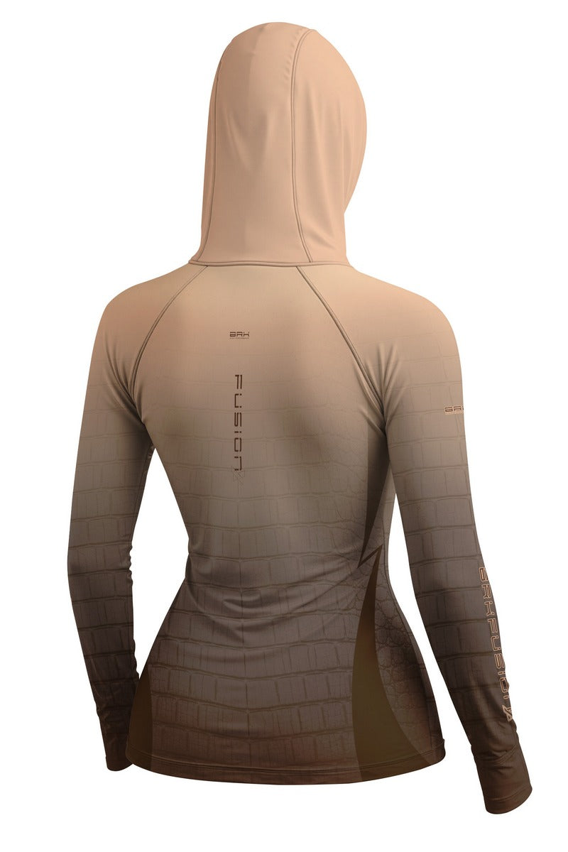 Camisa FusionX Réptil Feminina Brk Bege Areia com Proteção UV50+