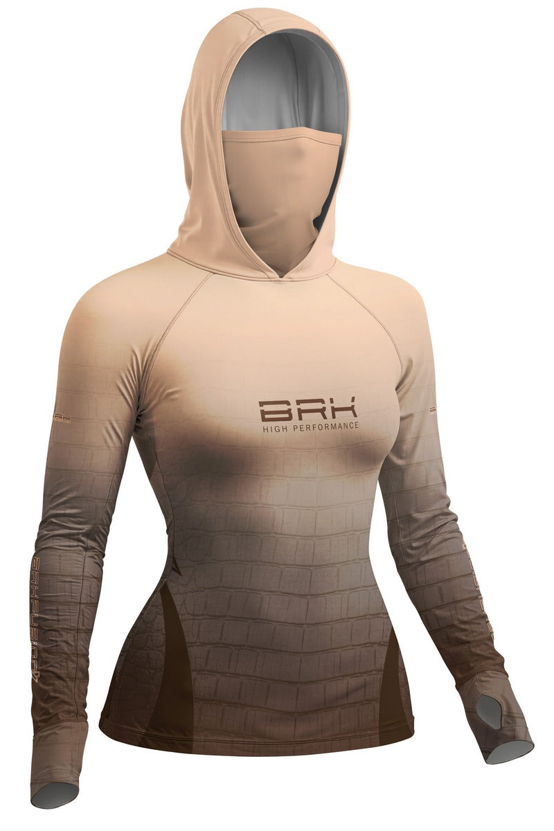 Camisa FusionX Réptil Feminina Brk Bege Areia com Proteção UV50+