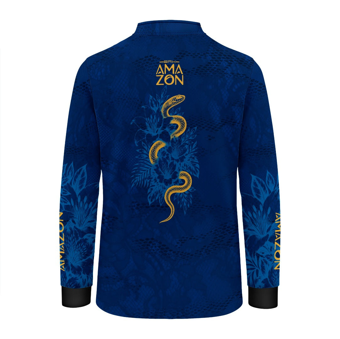 Camisa Infantil Amazon Cobra Amazônica Azul Escuro