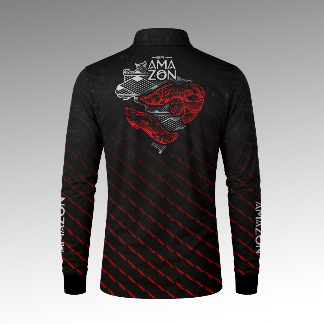 Camisa Amazon Pirarucu Preto/Vermelho