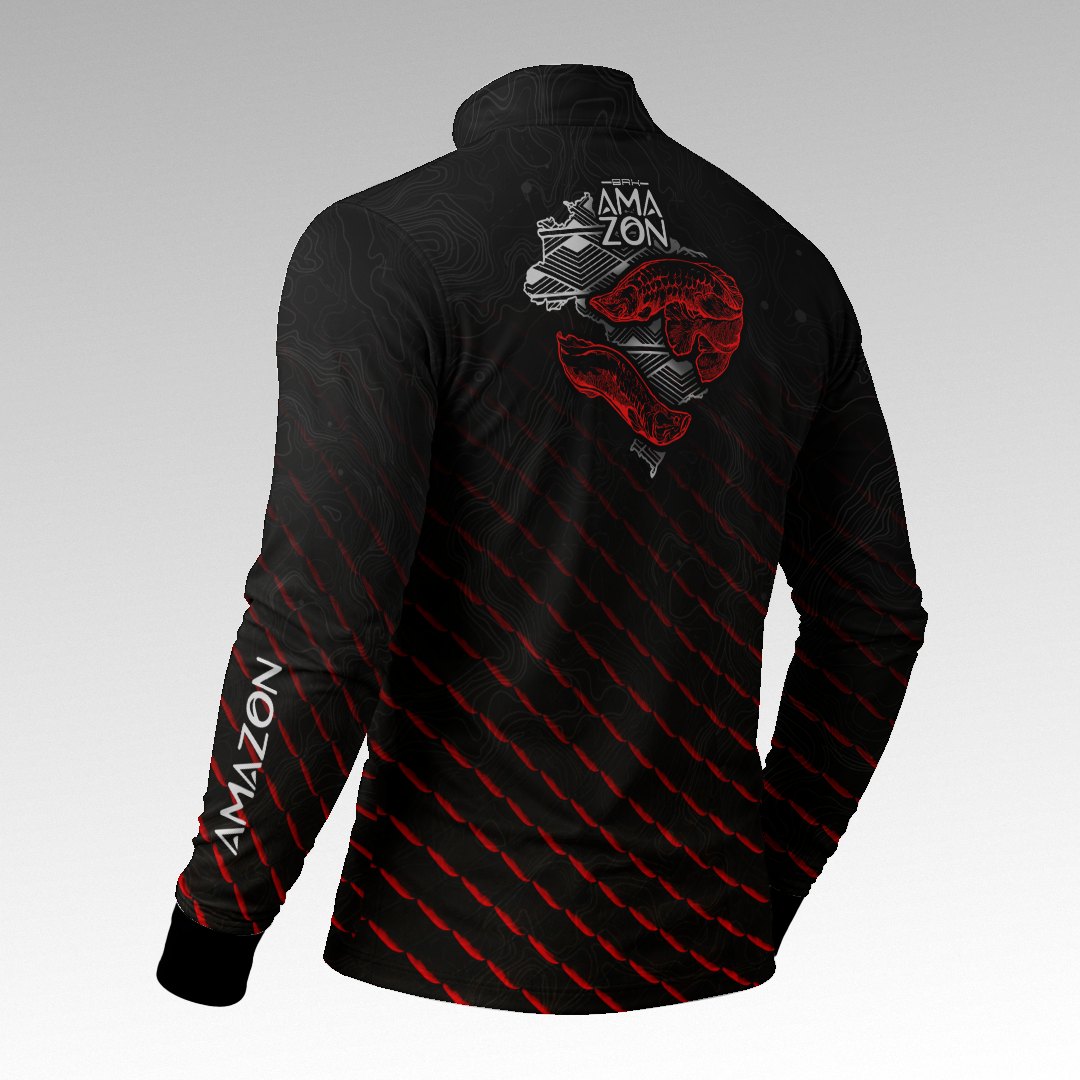 Camisa Amazon Pirarucu Preto/Vermelho
