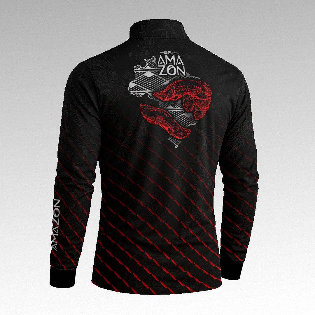 Camisa Amazon Pirarucu Preto/Vermelho