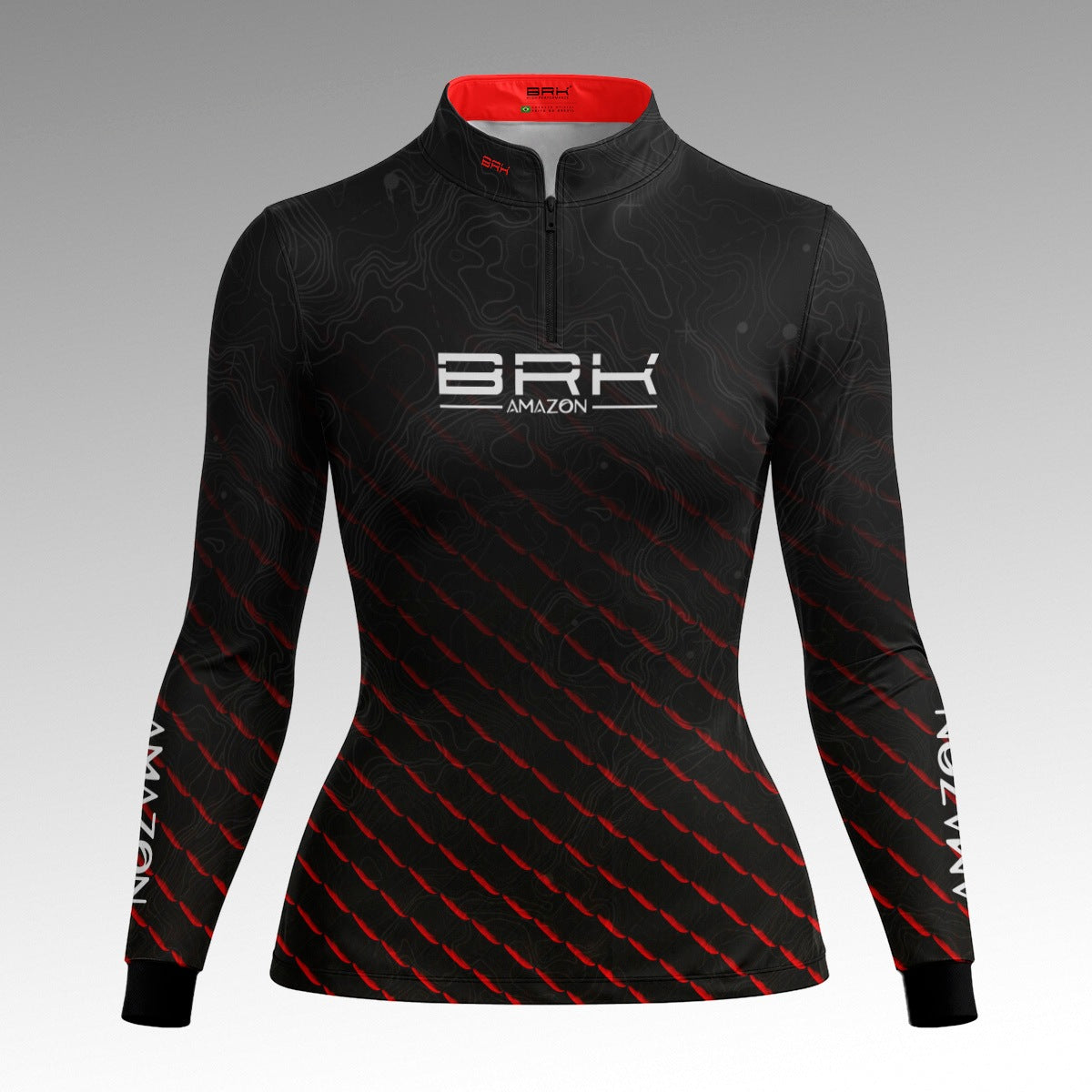 Camisa Feminina Amazon Pirarucu Preto/Vermelho