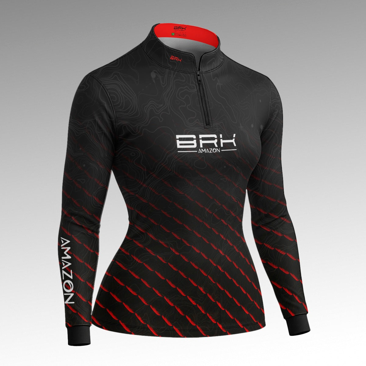 Camisa Feminina Amazon Pirarucu Preto/Vermelho