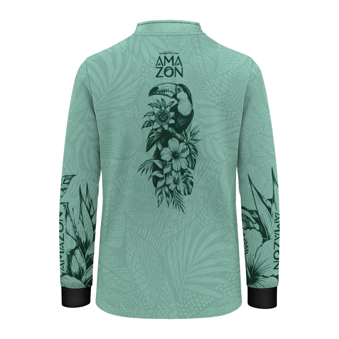 Camisa Infantil Amazon Tucano Tropical Ciano