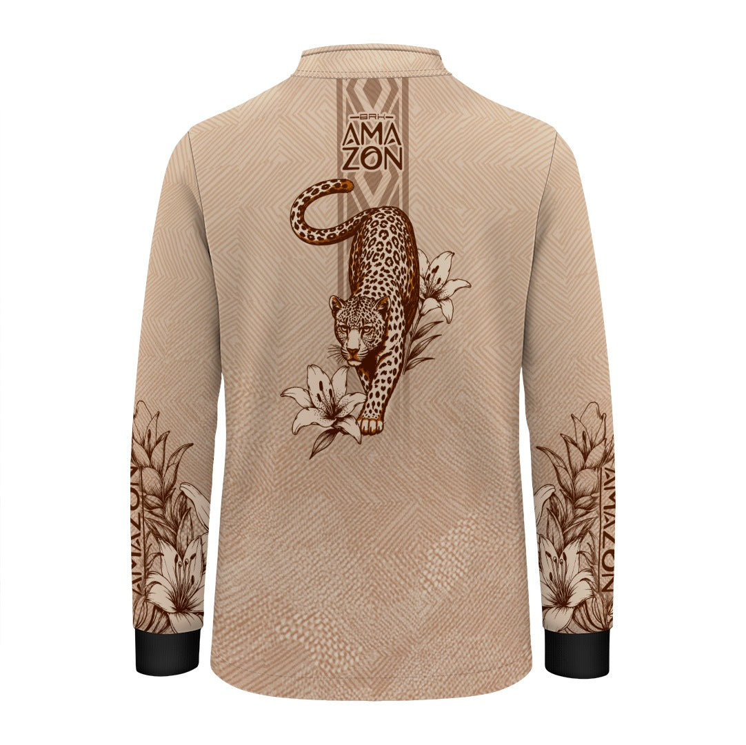Camisa Infantil Amazon Onça-Pintada Bege