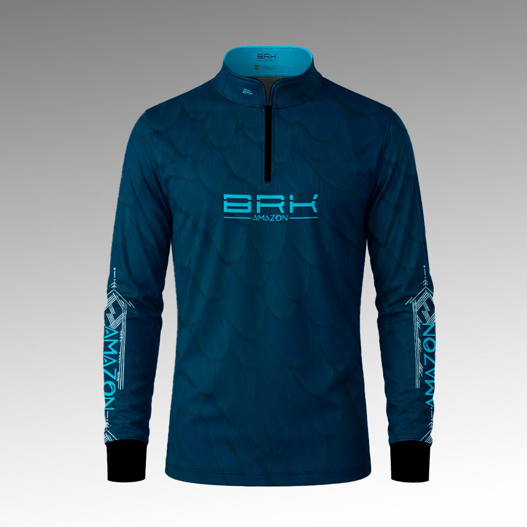Camisa Amazon Arara-Azul Azul Petróleo