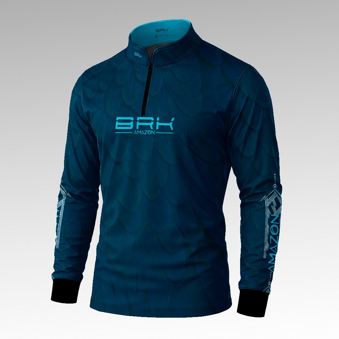Camisa Amazon Arara-Azul Azul Petróleo