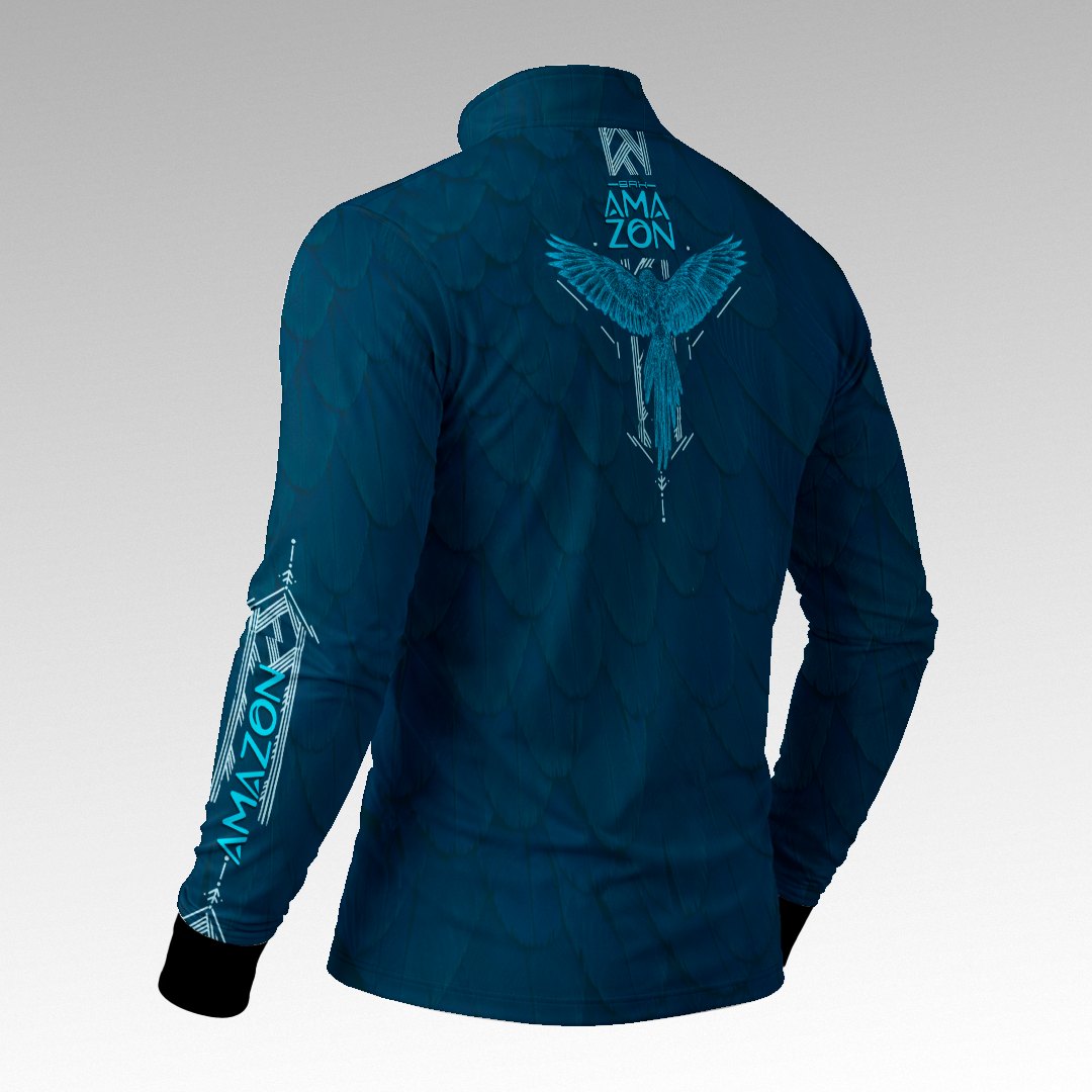 Camisa Amazon Arara-Azul Azul Petróleo