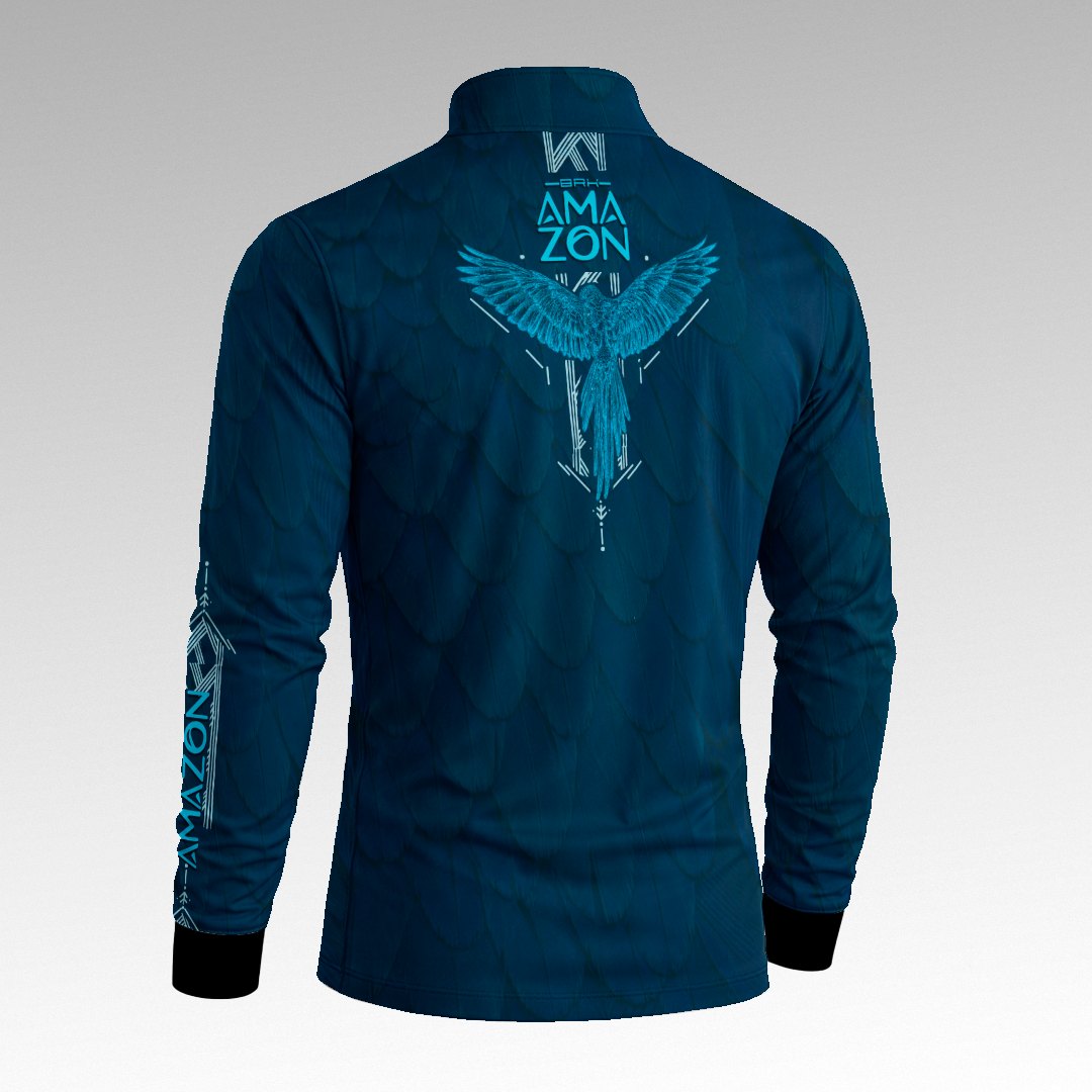 Camisa Amazon Arara-Azul Azul Petróleo