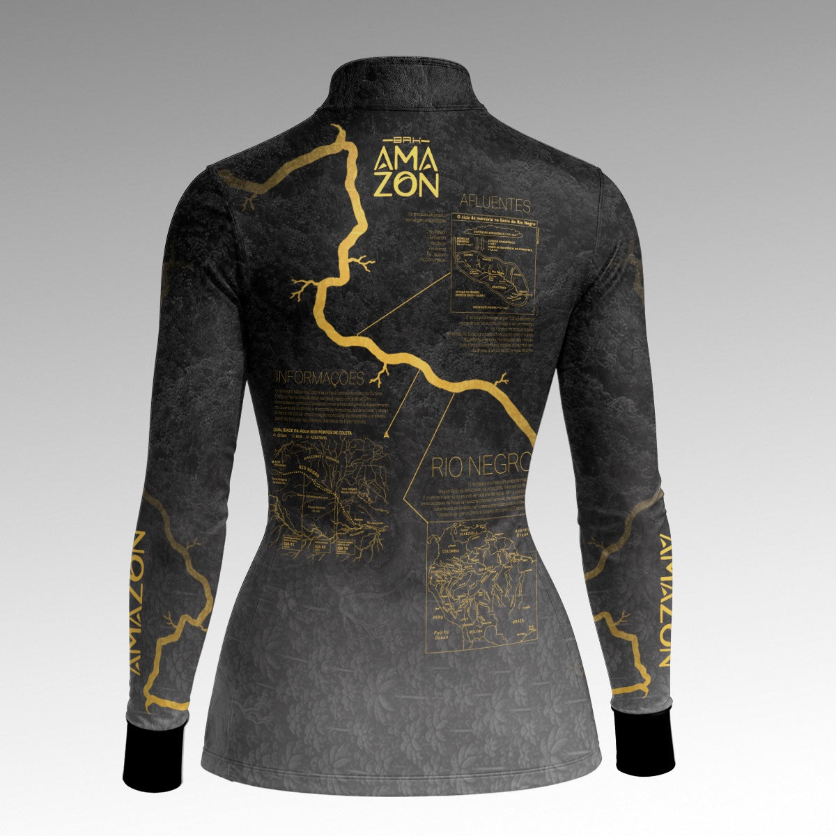 Camisa Feminina Amazon Rio Negro Preto Chumbo