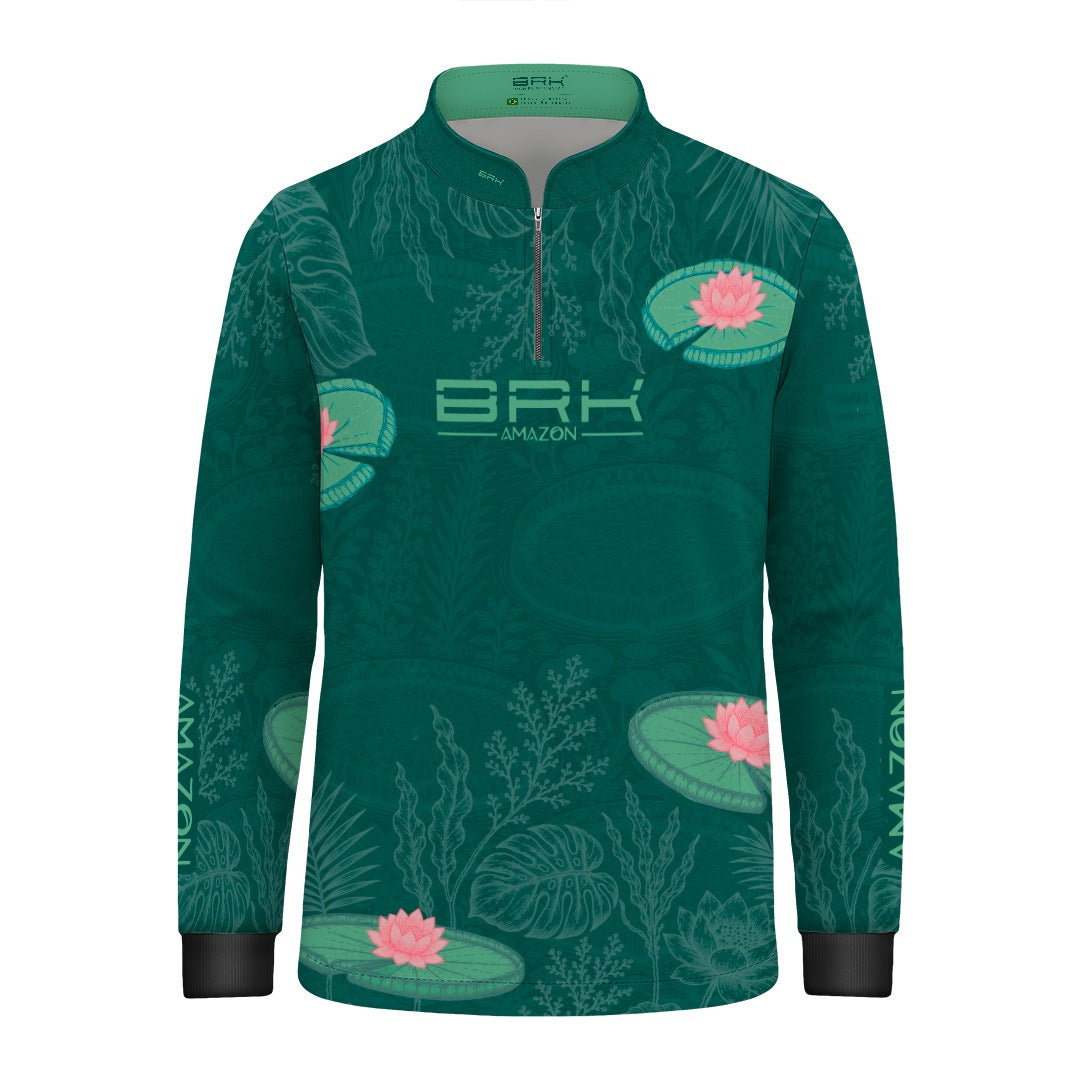 Camisa Infantil Amazon Vitória-Régia Verde Esmeralda