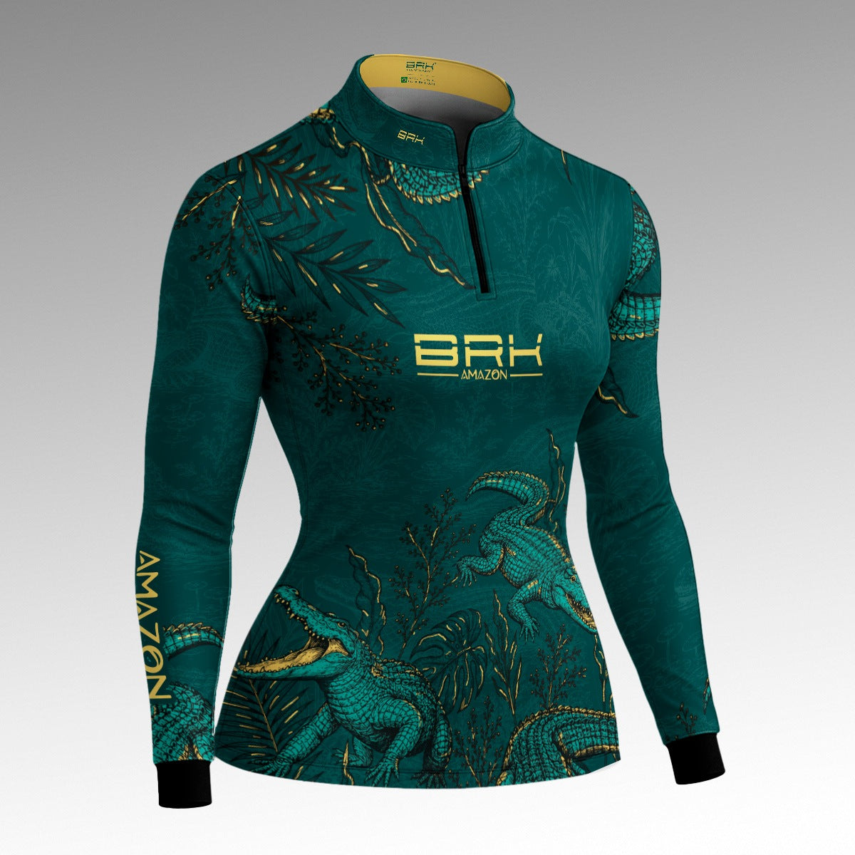 Camisa Feminina Amazon Jacaré-Açu Verde Petróleo