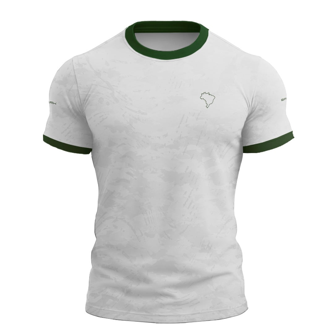 Camisa Brasil Patriota Brasil Acima de Todos Branco e Verde com UV50+