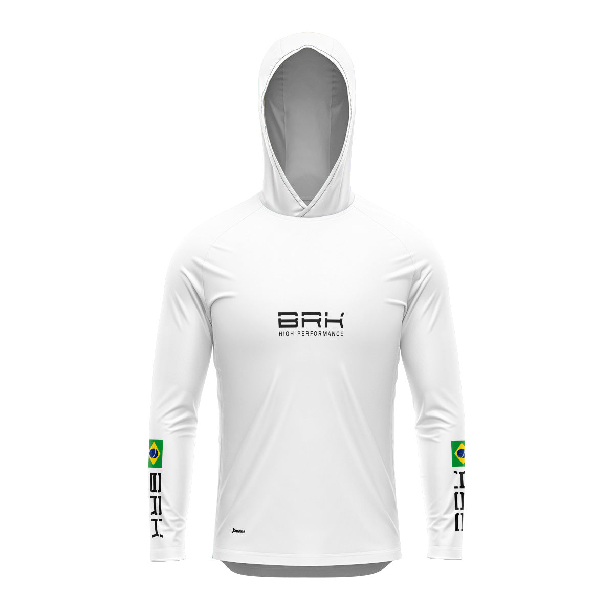 Camisa de Pesca com Capuz Brk Branca Brasil com Proteção Solar UV50+