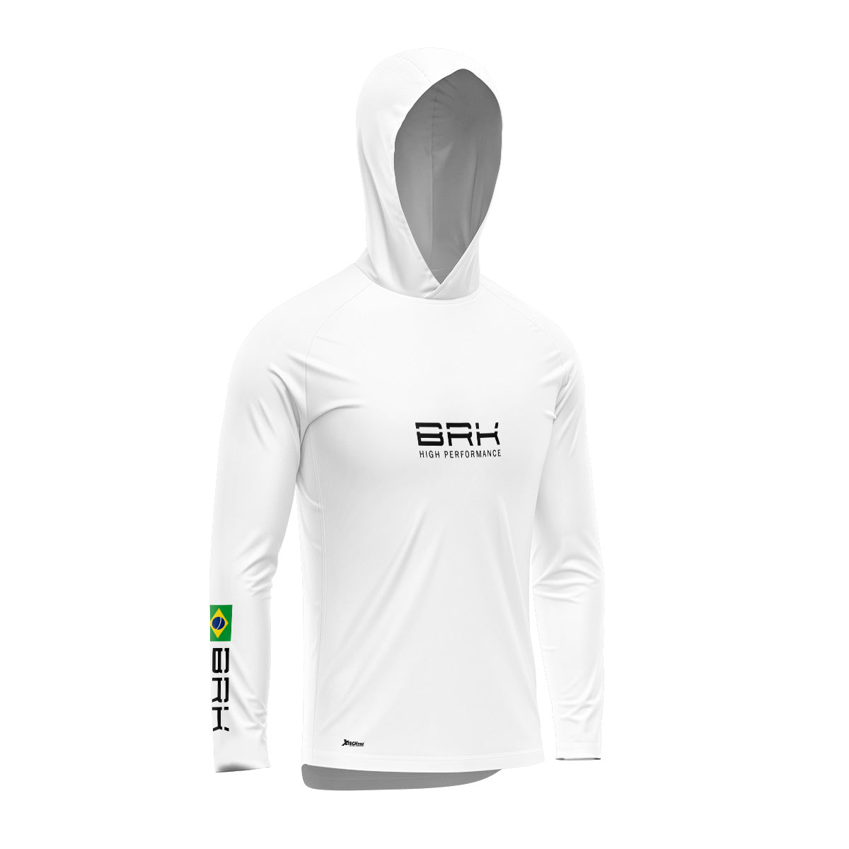 Camisa de Pesca com Capuz Brk Branca Brasil com Proteção Solar UV50+