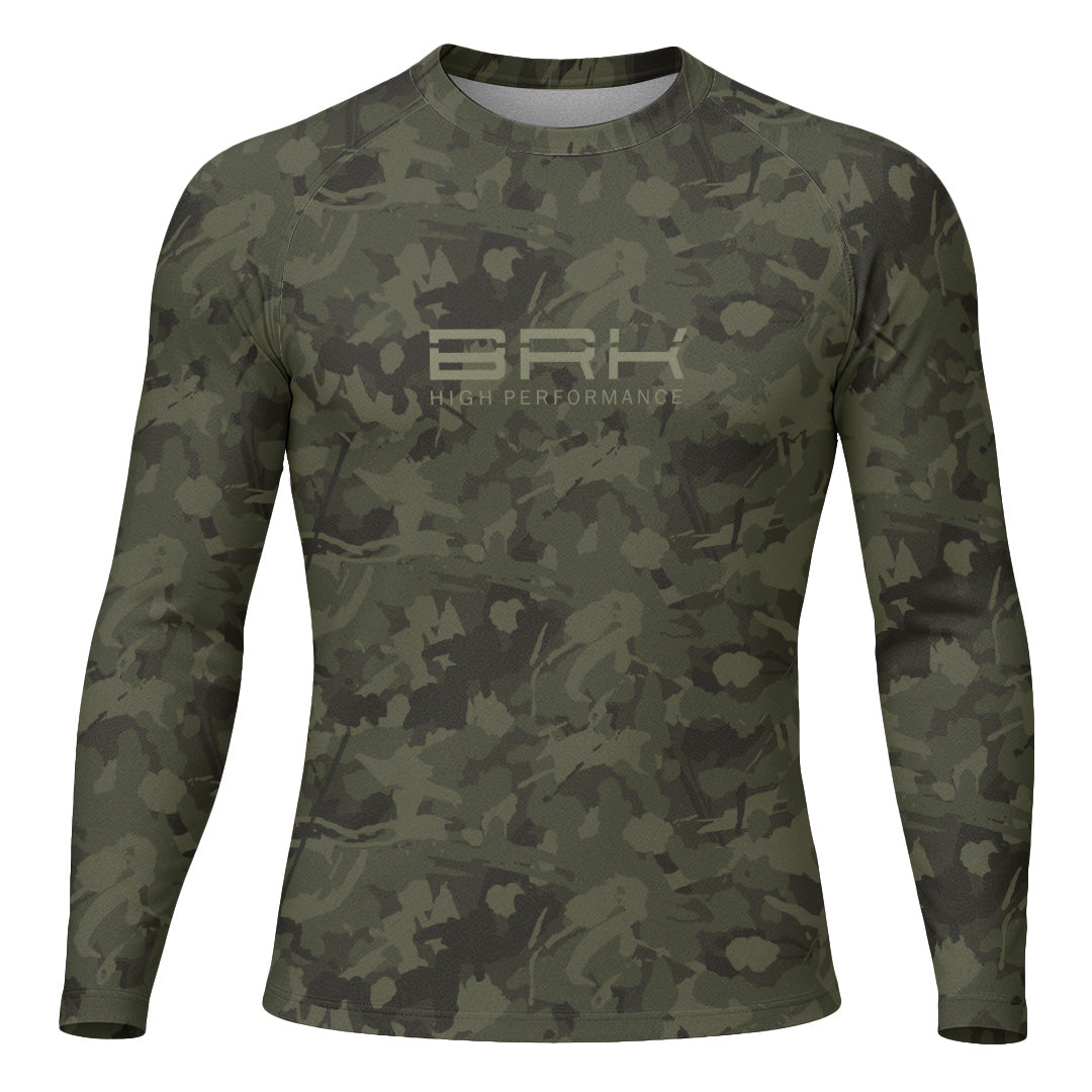 Camisa Raglan Brk Camuflada Verde com Proteção Uv50+ - Tamanho: M