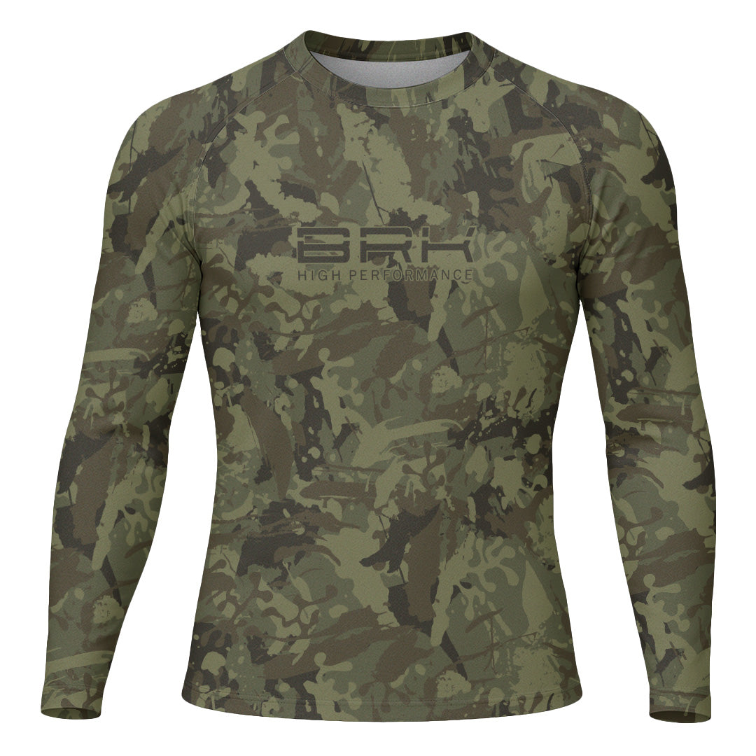Camisa Raglan Brk Camuflada Verde com Proteção Uv50+ - Tamanho: GG
