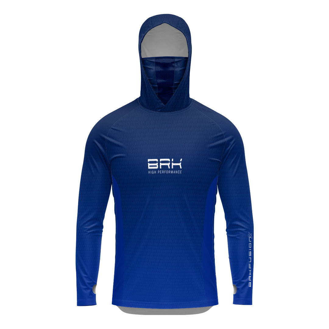 Camisa Fusionx Brk Clean Azul com Capuz e com Proteção Uv50+ - Tamanho: P