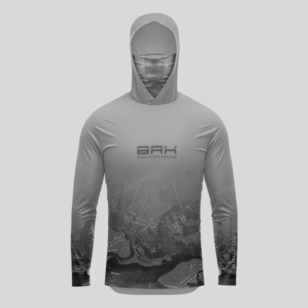 Camisa Fusionx Brk Galaxy Cinza com Capuz e com Proteção Uv50+ - Tamanho: M